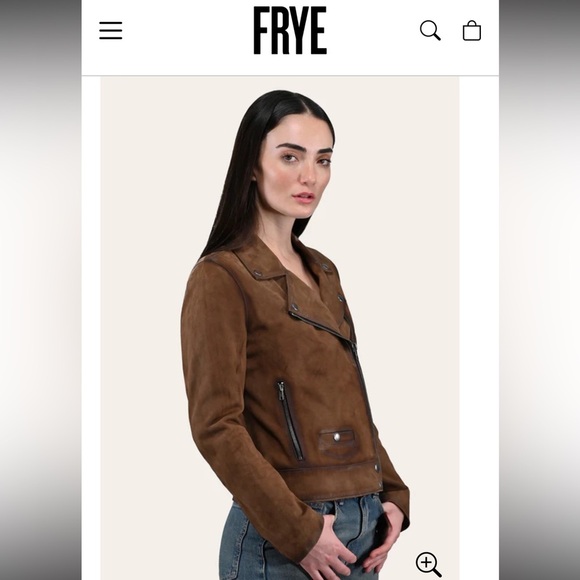 FRYE OAKLEY BIKER JACKET 100% suede leather - Picture 2 of 12